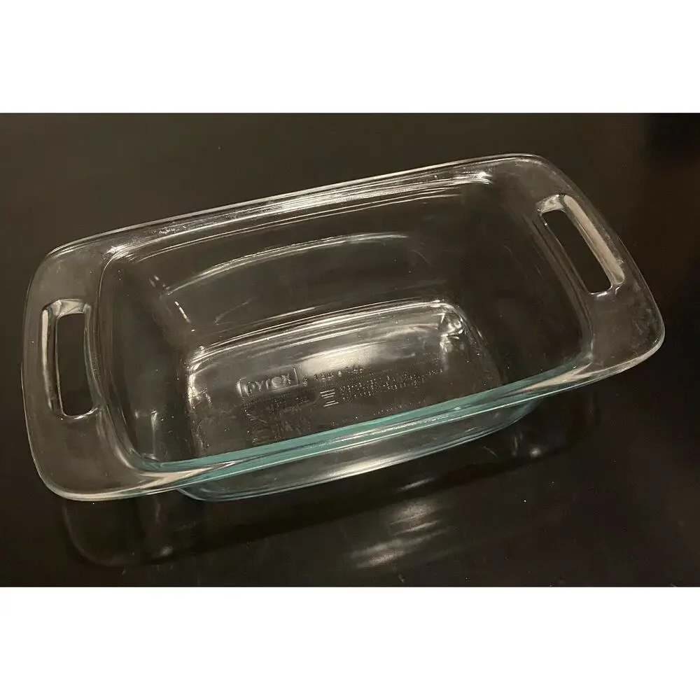PYREX 1.5Qt. Clear Glass‎ Loaf Pan With Open Handles
